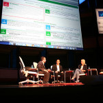 Image of a conference presentation with backchannel displayed