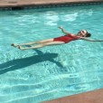 Floating on my back in the pool